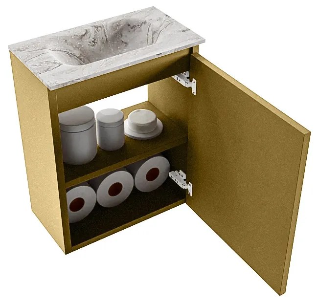 Mondiaz Ture DLux toiletmeubel 40cm oro met wastafel glace midden zonder kraangat