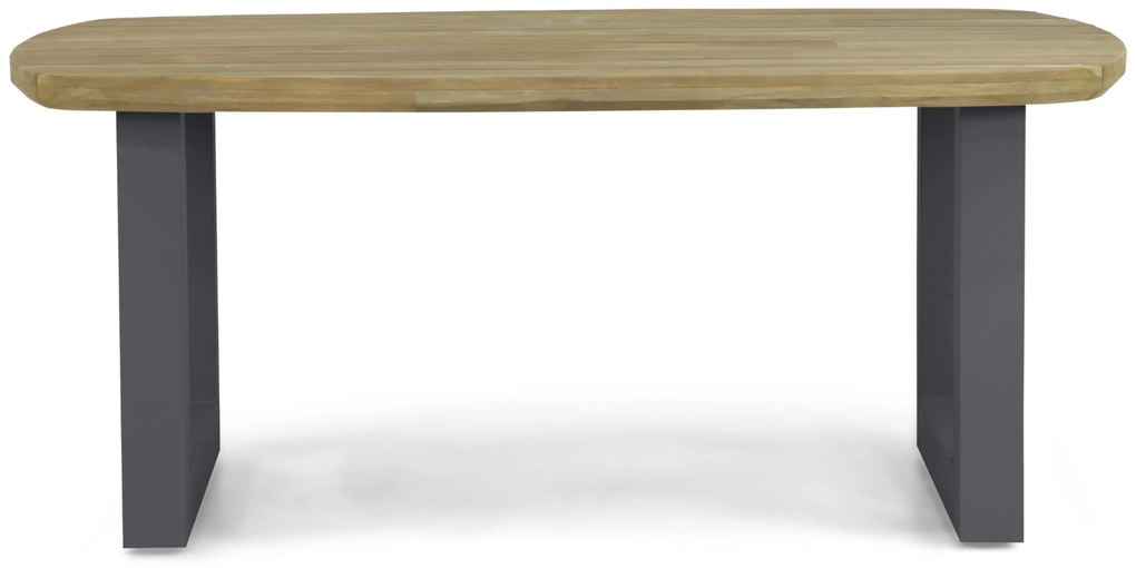 Dining Tuintafel rechthoekig 180 x 100 cm Aluminium/Teak Grijs Falcon/Talai
