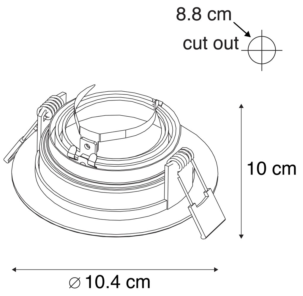Smart moderne inbouwspot staal incl. Wifi GU10 lichtbron - Rondoo