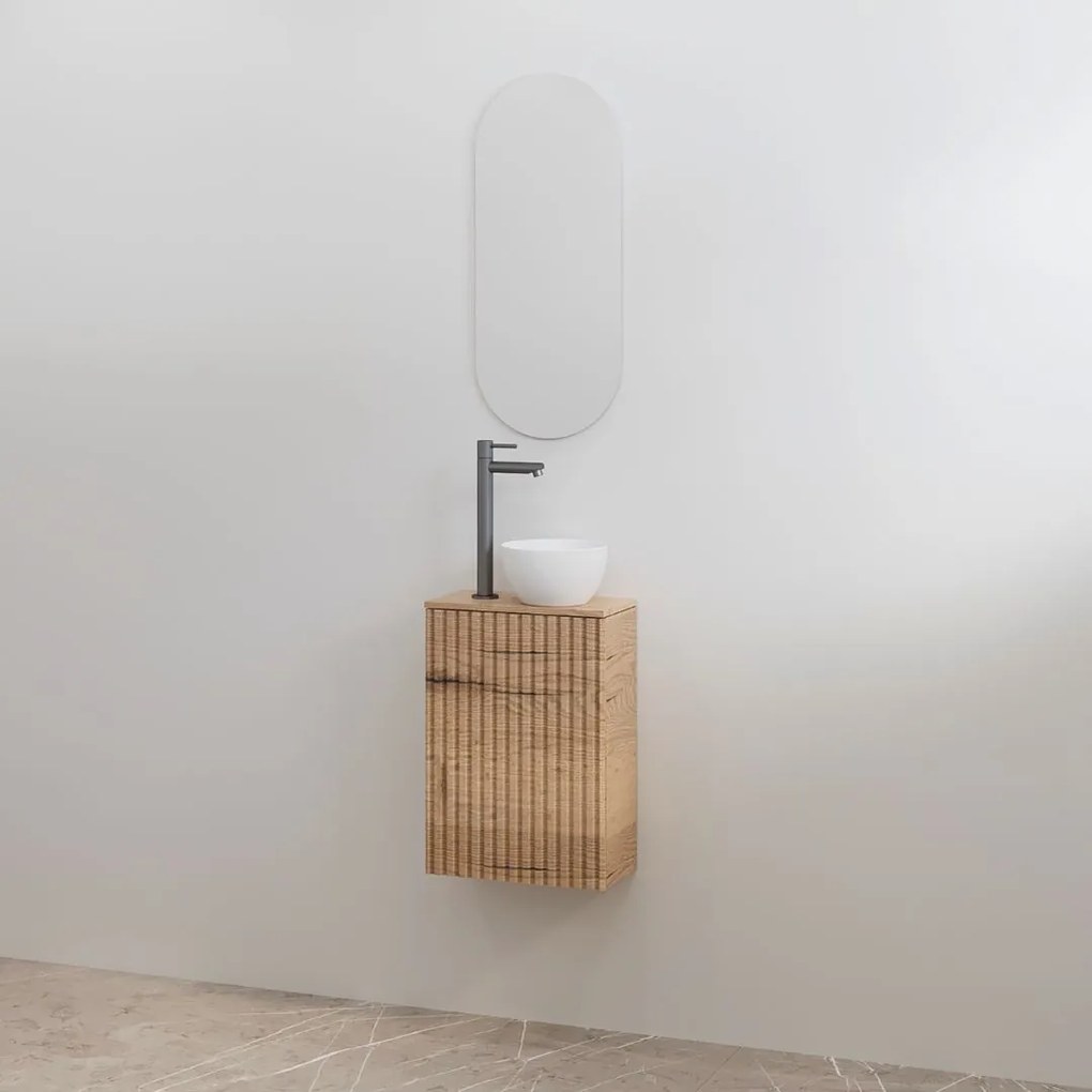 Best Design Mali ribbel toiletmeubel eiken
