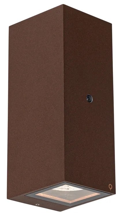 Wandlamp roestbruin 2-lichts AR70 IP44 met schemersensor - Baleno
