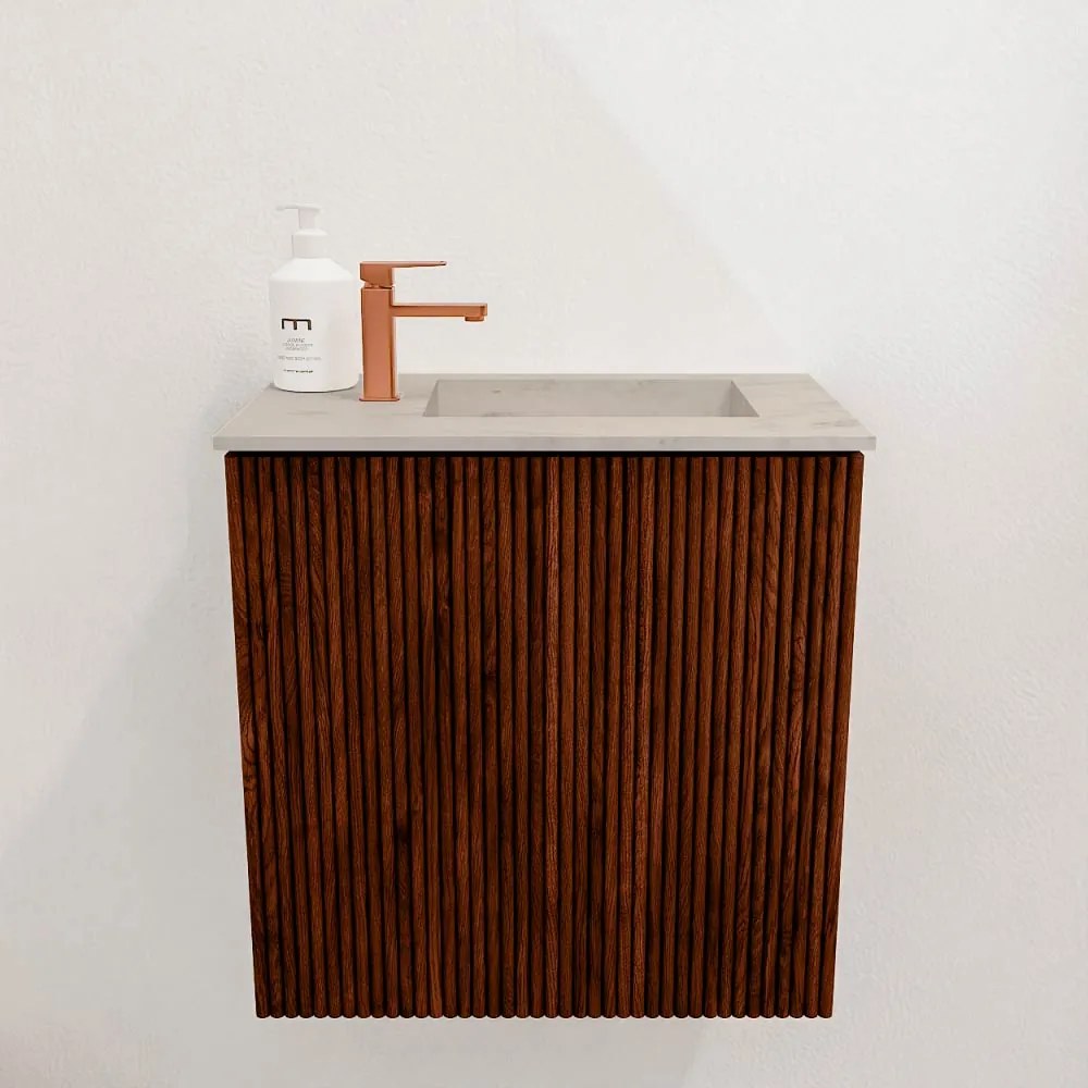Mondiaz Joya DLux 40cm toiletmeubel ruby met wastafel faye rechts 1 kraangat opalo