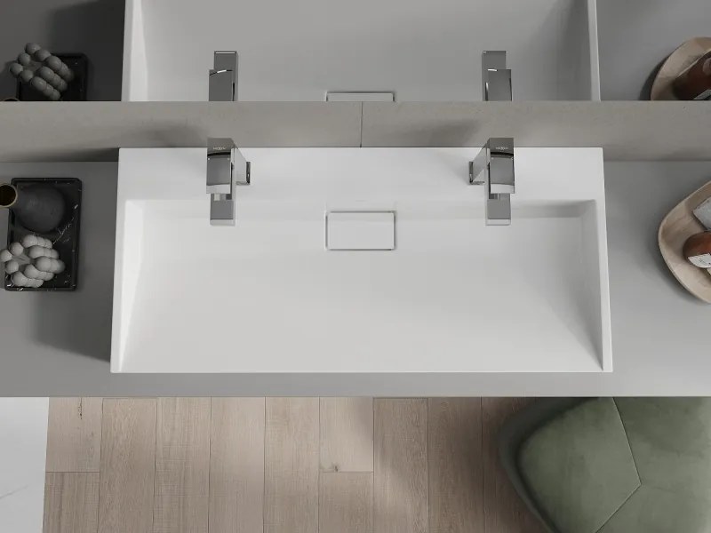 Mexen Ava wastafelblad van composiet 2/O 100 x 46 cm, wit - 23011002