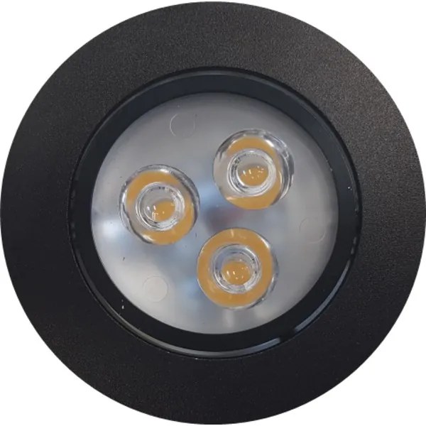 Saniclass verlichtingsset LED 3watt spots met armatuur 4 stuks zwart SD-2016-04
