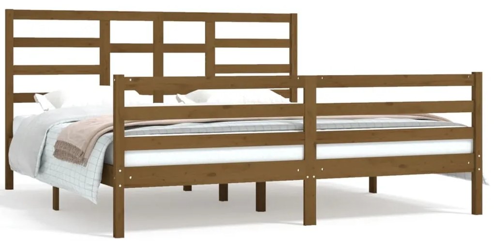 vidaXL Bedframe massief hout honingbruin 180x200 cm 6FT Super King