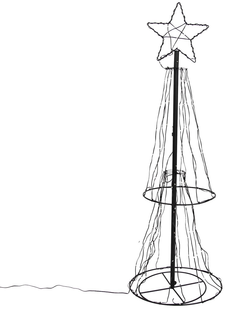 Kerst vloerlamp zwart boom 150cm incl. LED RGB met timer IP44 - Ugoku