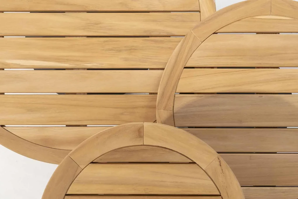 4 Seasons Outdoor Volta bijzettafel antraciet met teak blad Ø 45 cm (H 55 cm)  Bijzettafel    houtkleur weerbestendig