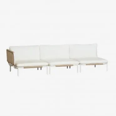 Roubly 3-delige Hoekmodulaire Tuinbank Van Staal Beige Amandelroos - Sklum