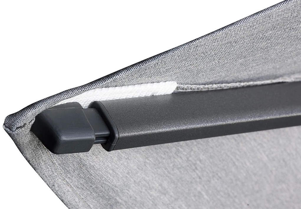 Platinum Challenger Zweefparasol T2 Premium Glow 3x3 m. - Faded Black met ingraafvoet en hoes