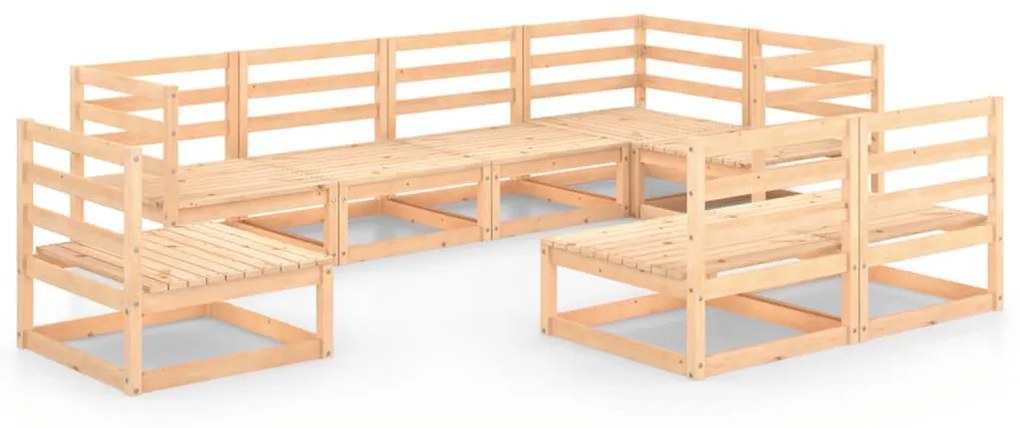 vidaXL 8-delige Loungeset massief grenenhout