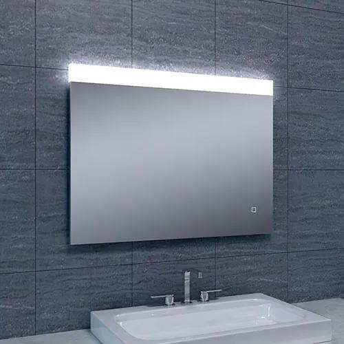 Badkamerspiegel Single 80x60cm Geintegreerde LED Verlichting Verwarming Anti Condens Touch Lichtschakelaar Dimbaar