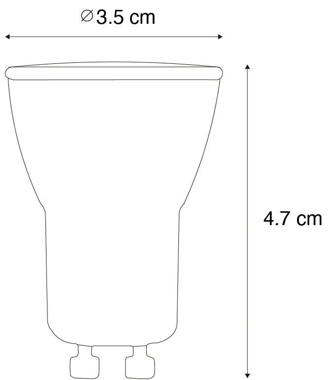 Set van 5 GU10 3-staps dimbaar LED lamp 35mm 4W 220 lm 3000K