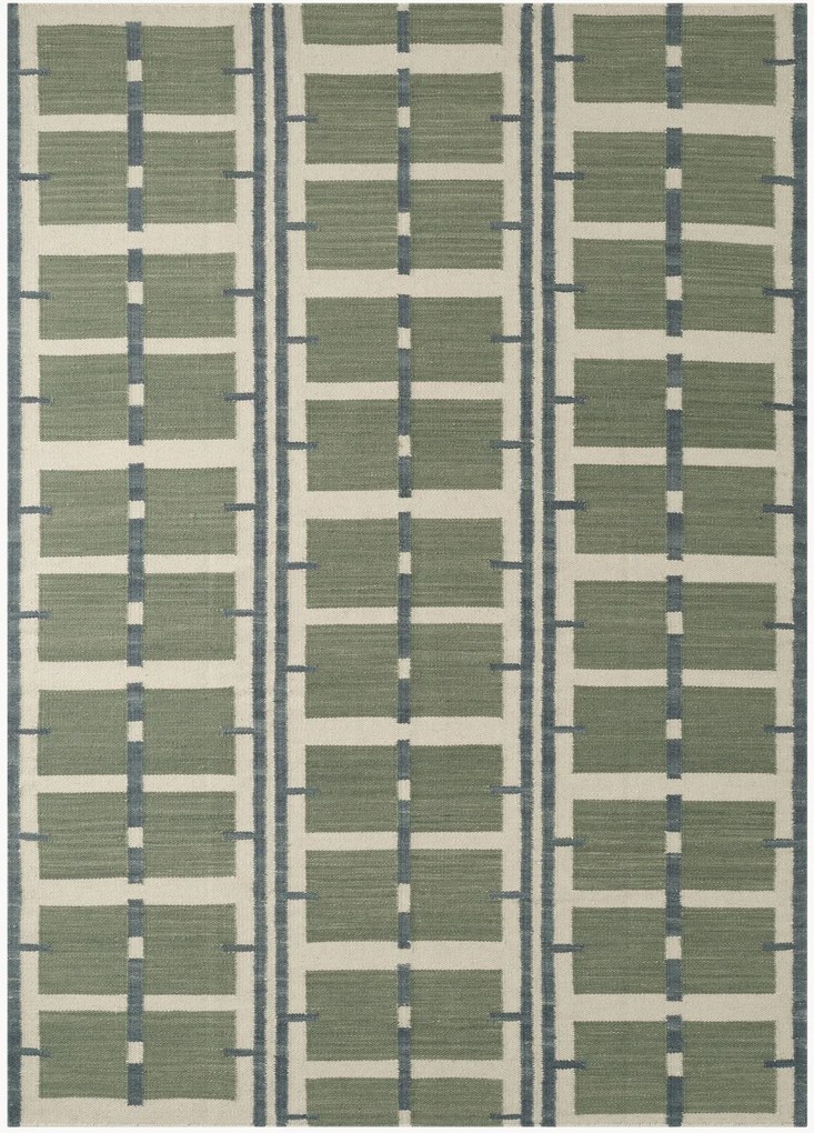 Handgeweven laagpolig wollen vloerkleed Lund