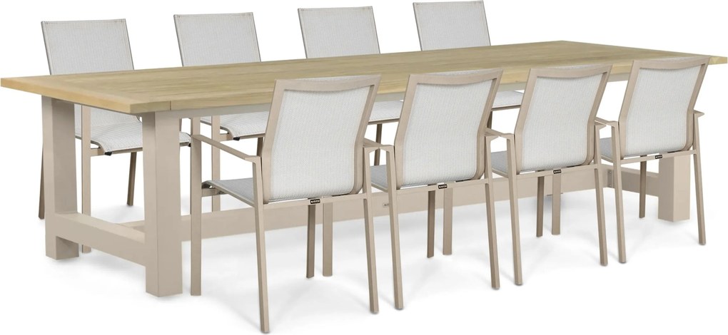 Tuinset 8 personen 300 cm Aluminium Zand/Beige Lifestyle Garden Furniture Timo/San