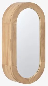 Ovale Wandkast 35x70 Cm Voor Badkamer In Teakhout Met Spiegel Ian Licht Teakhout - Sklum