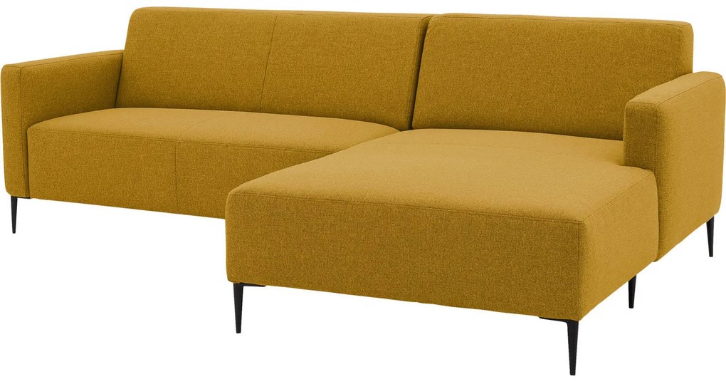 Goossens  Key West geel, stof, 2-zits, modern design