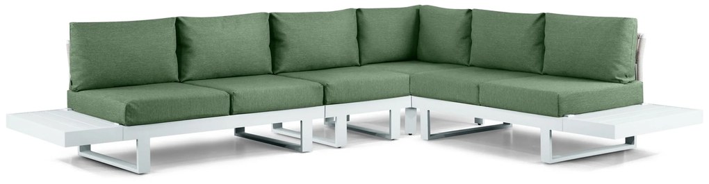 Hoek loungeset 6 personen Aluminium Wit  Lifestyle Garden Furniture Lorenzo