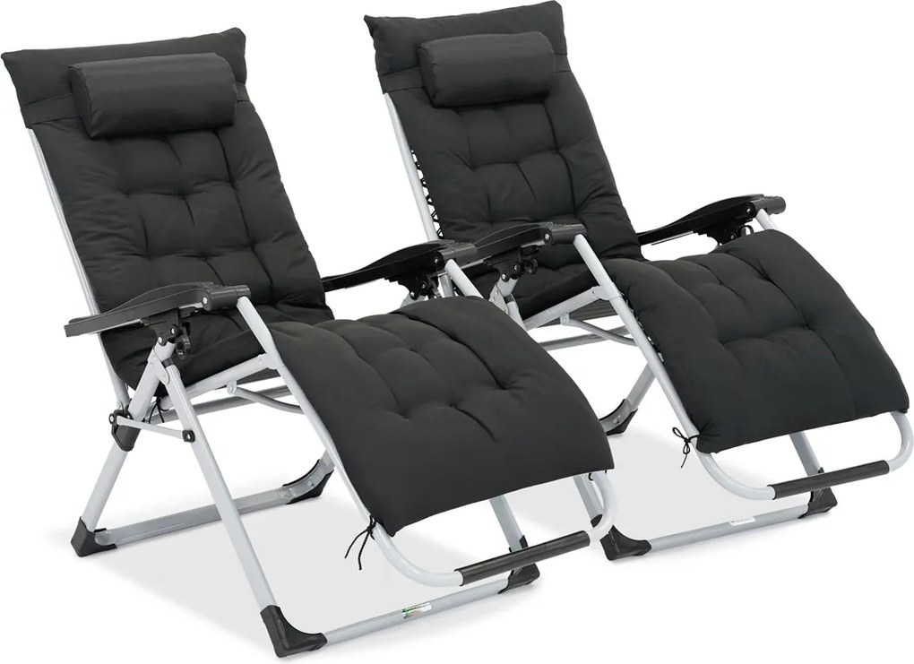 Set van twee antracietkleurige ligbedden Olbia Garden Point