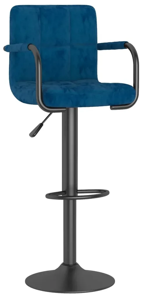 vidaXL Barkruk fluweel blauw