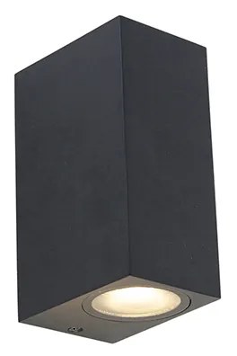 Set van 4 smart wandlampen zwart IP44 incl. 8 Wifi GU10 - Baleno