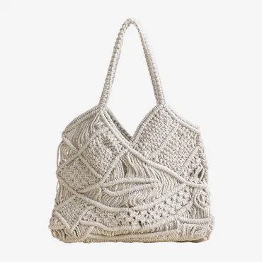 Macramé Tas Joanna Beige – Crème - Sklum