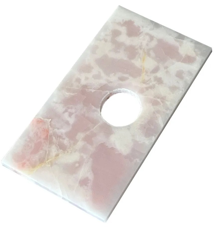 Fontana Pink Onyx Micro Marble toiletmeubel 40cm zwart mat