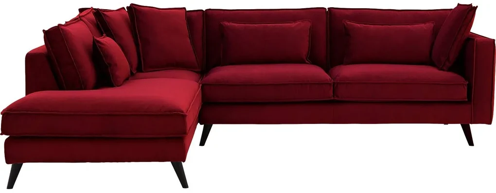 Goossens Bank Suite rood, stof, 2-zits, elegant chic met ligelement links