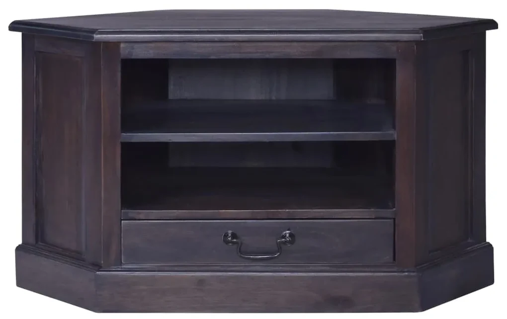 vidaXL Tv-hoekmeubel 80x40x49 cm massief mahoniehout lichtzwart