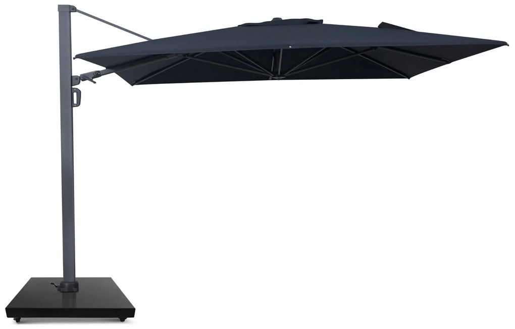 Zweefparasol 3x3.5m S2 Excellent (incl. voet + hoes) Grijs-antraciet Camello Luna