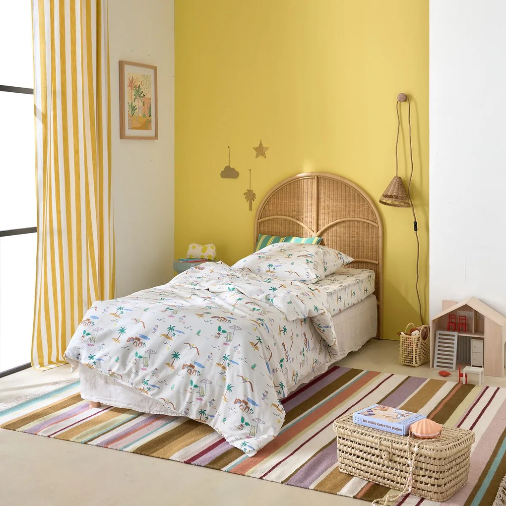 Bedset in 50% gerecycled katoen met vierkante kussensloop Jadida