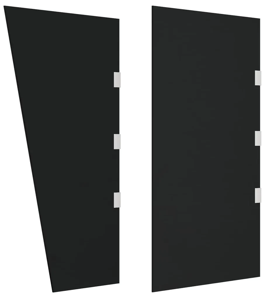 vidaXL 2-delige Deurluifelset gehard glas zwart