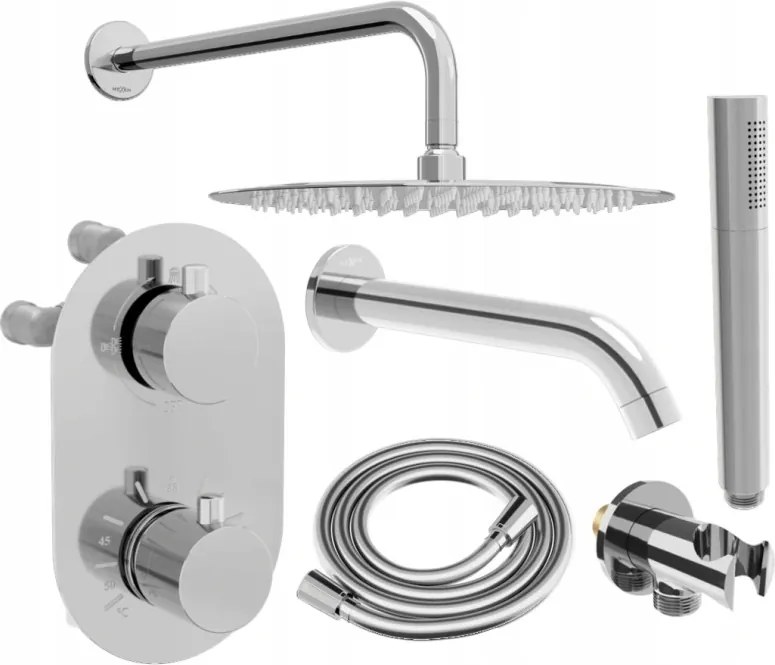 Mexen Kai DR70 inbouw bad-doucheset met 25 cm regendouche, chroom - 77602DR70251-00