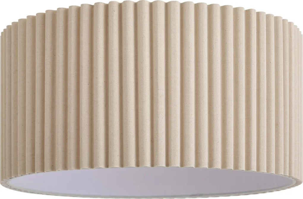 Japandi lampenkap van beige linnen 50/50/25 - Scalloped Single