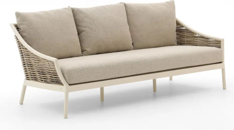 Loungebank Tuin Apple Bee  | Aluminium | 3 personen | Tuinbank Wit | 203cm | Incl. kussens | Kees Smit Tuinmeubelen