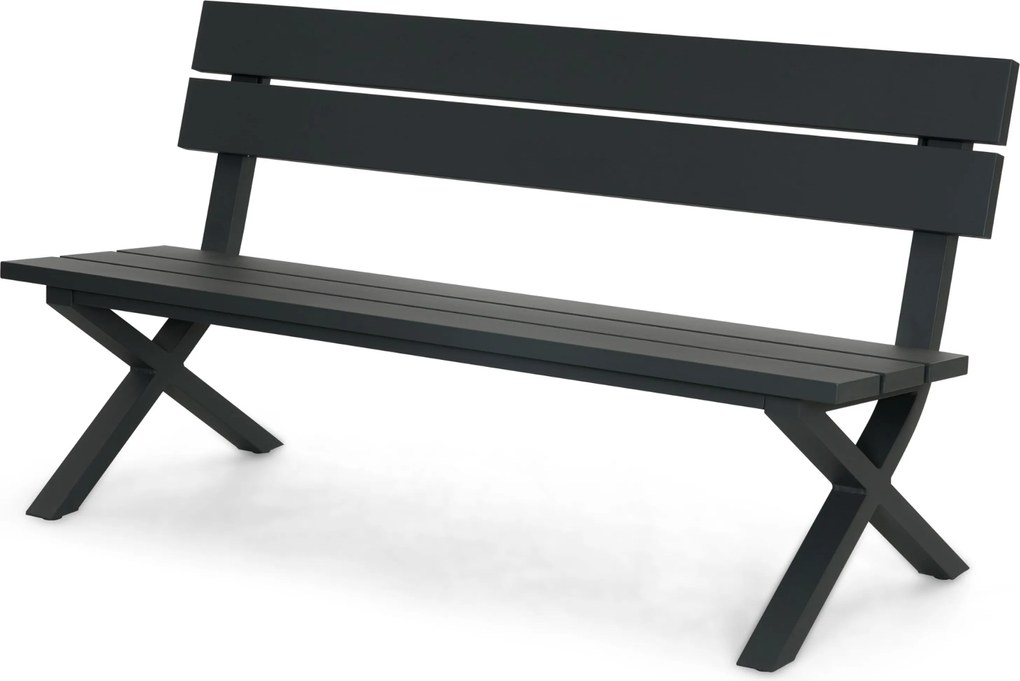 Tuinbank  aluminium 160 cm Aluminium Grijs-antraciet  Presto Crosano