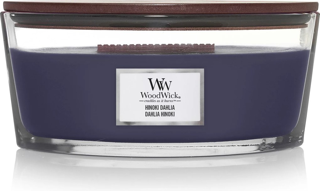 WoodWick geurkaars - Ellipse HearthWick Flame - Hinoki Dahlia