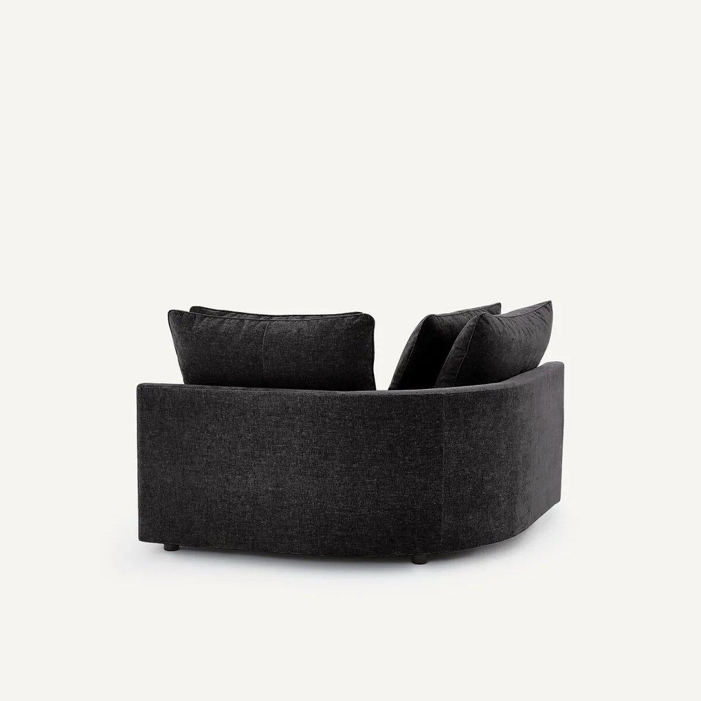 Modulair hoekbank in chenille fluweel, TIBERIO