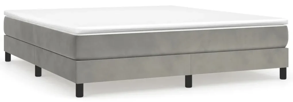 vidaXL Boxspringframe fluweel lichtgrijs 180x200 cm