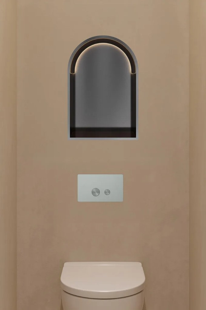 Hotbath &More inbouwnis met verlichting toogmodel 30x45x10cm geborsteld zwart PVD