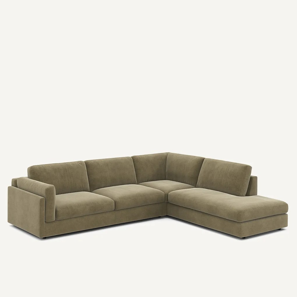 Ombouwbare hoekbank, in linnen fluweel, César