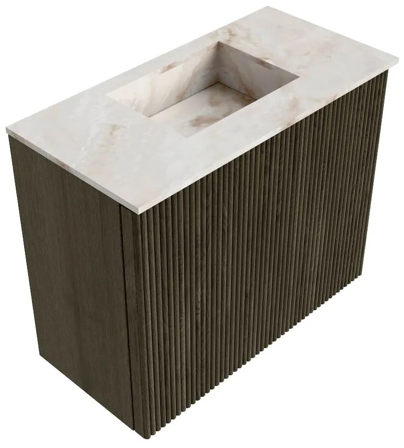 Mondiaz Joya DLux 50cm toiletmeubel shadow met wastafel faye midden zonder kraangat frappe