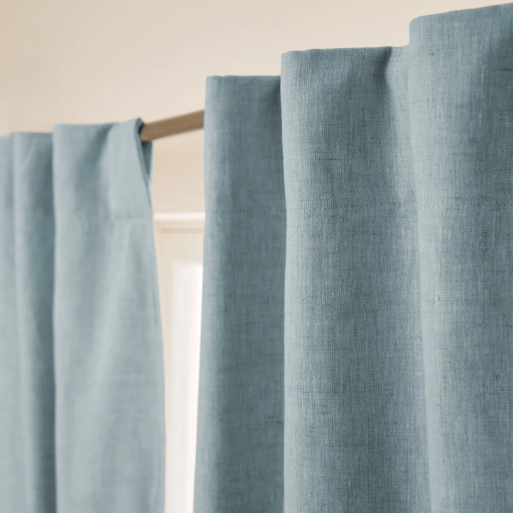 Verduisteringsgordijn van gewassen linnen, verborgen lipjes, Private