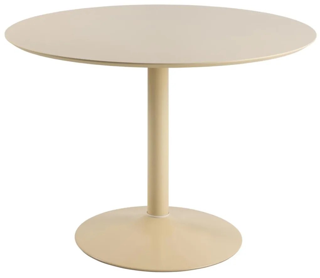 Mat Beige Eettafel Rond 110 Cm - 110 X 110cm.