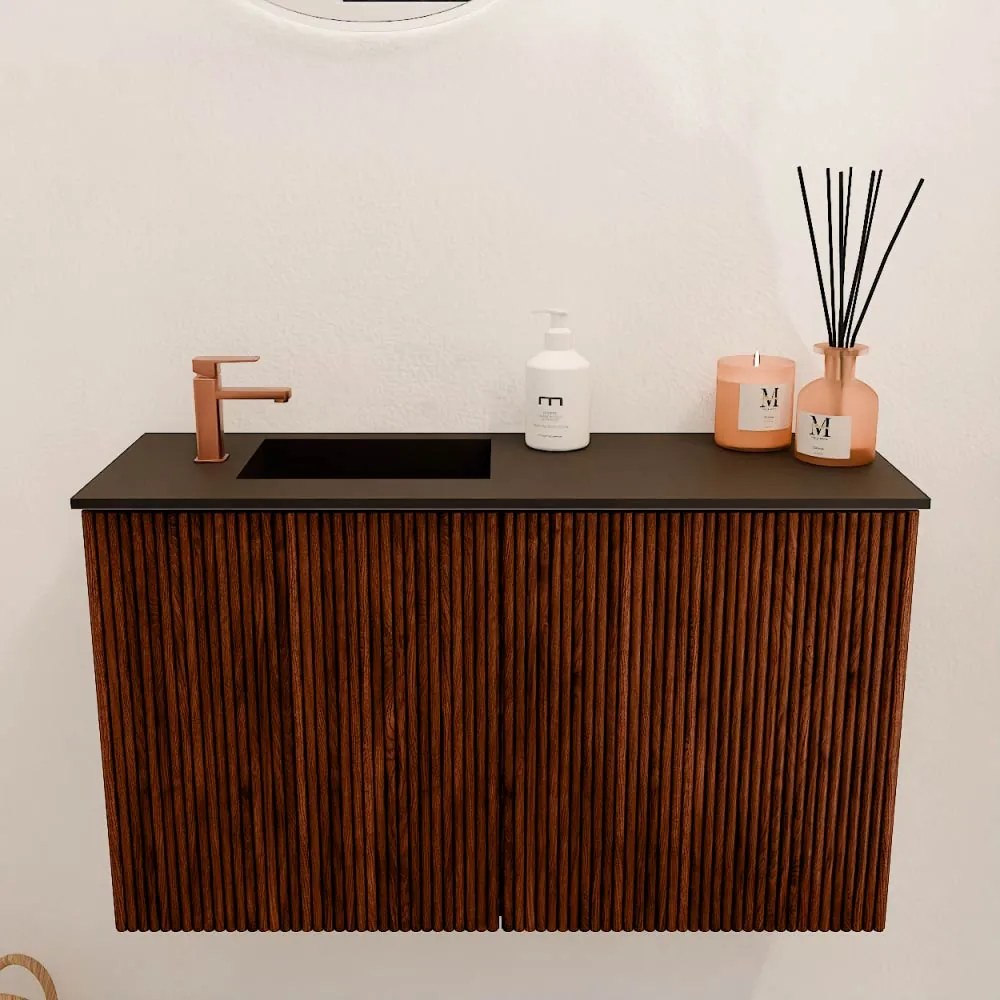 Mondiaz Joya 70cm toiletmeubel ruby met wastafel faye links 1 kraangat urban
