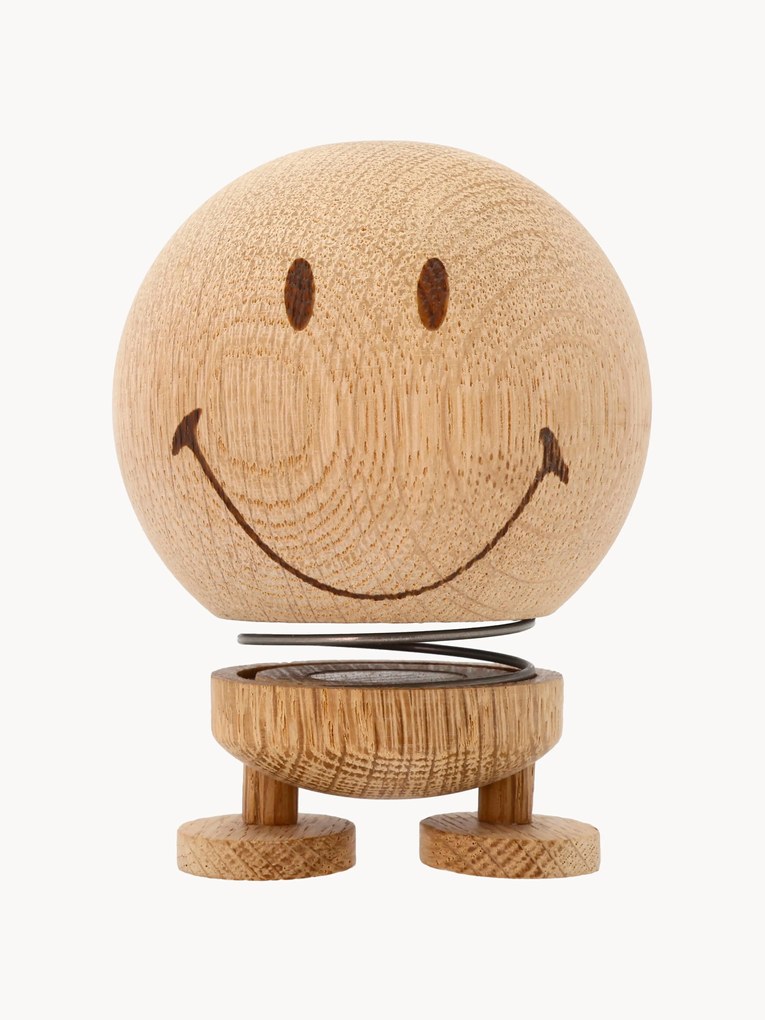 Decoratief object Hoptimist Smiley van eikenhout