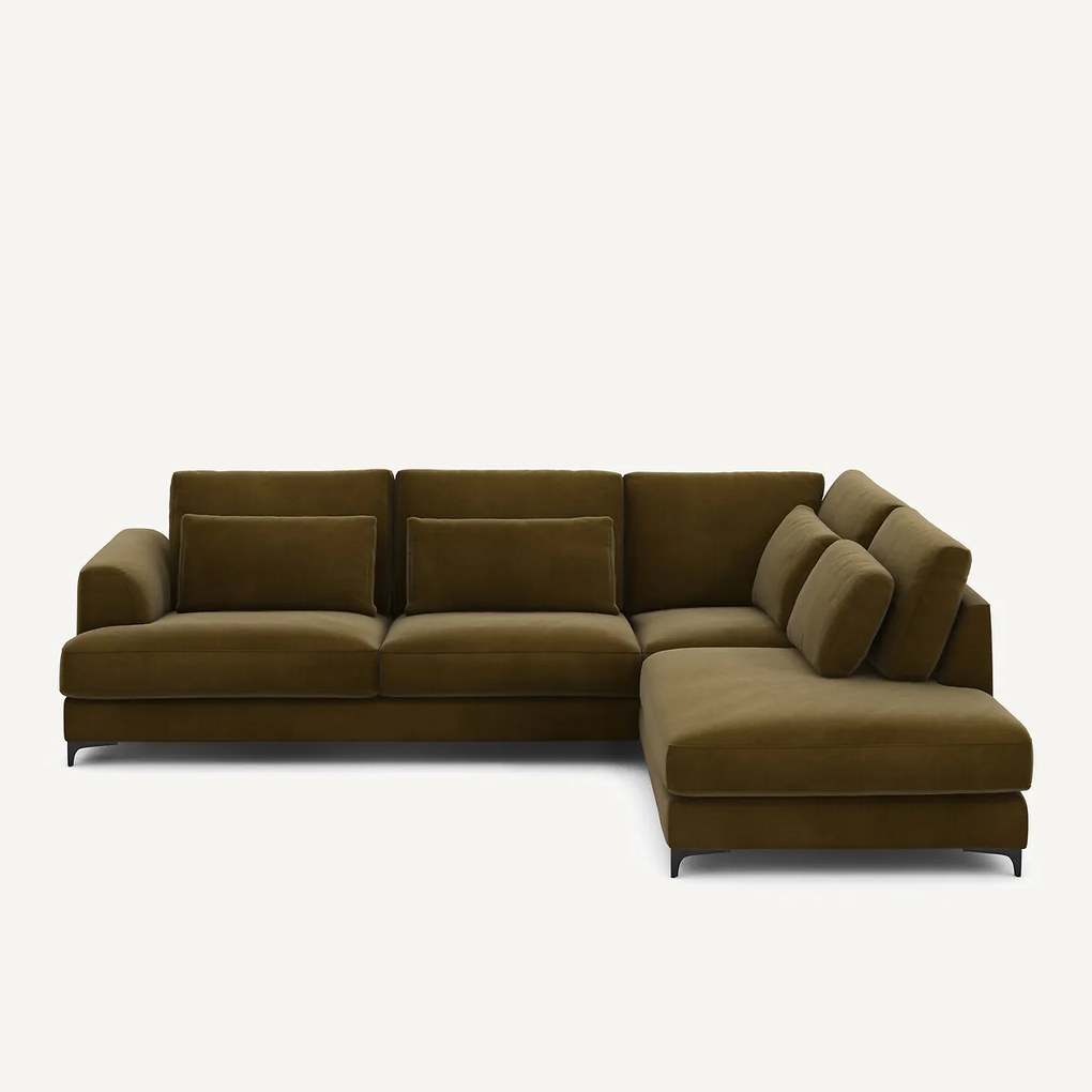 Omvormbare hoekbank rechts, fluweel, Marsile