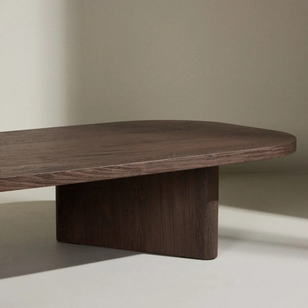 Lange Organische Salontafel Mocca - 55 X 180cm.