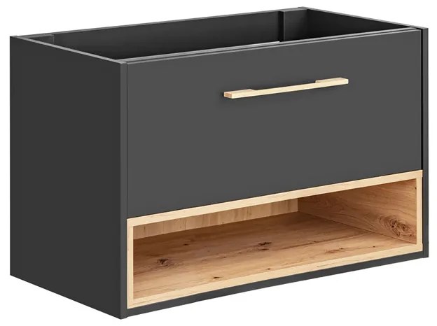 Comad Borneo Cosmos 821 FSC onderkast 80cm eiken/grijs