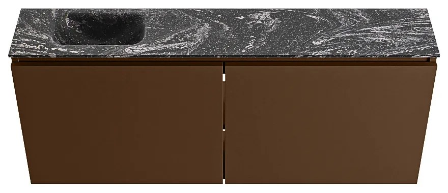 Mondiaz Ture DLux toiletmeubel 120cm rust met wastafel lava links met kraangat