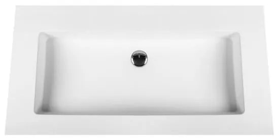 Sanigoods Maisy badmeubel ribbelfront 80cm wit met solid surface wastafel zonder kraangat wit mat